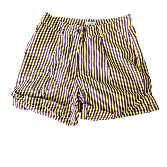 P.A.R.O.S.H. Pants - P.A.R.O.S.H. Purple Yellow Stripe Shorts Size XS